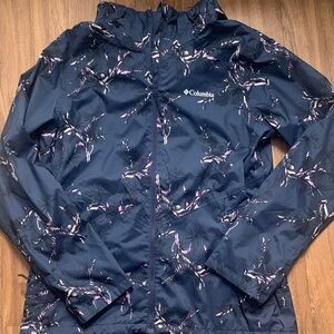 Columbia Dark Blue Floral Windbreaker